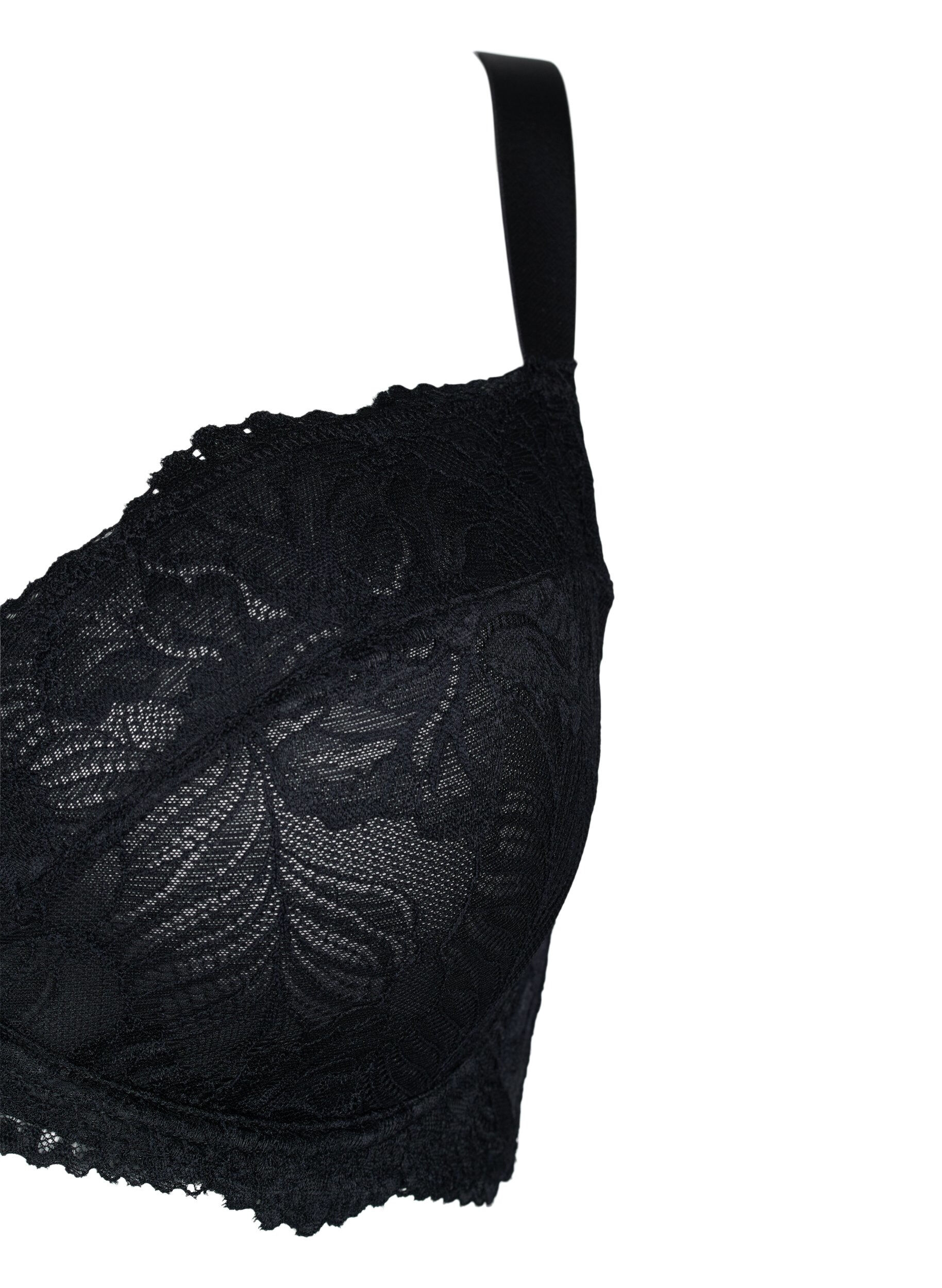 Zizzifashion Support the breasts - lace bra with underwire, Black, Packshot image number 2