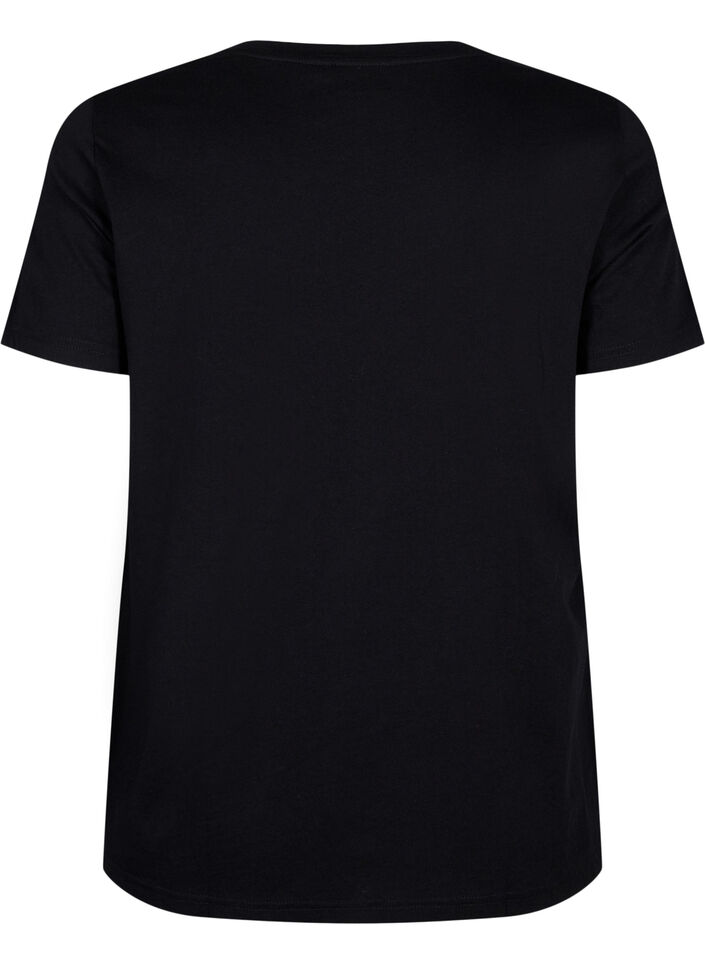 Cotton T-shirt with text, Black W. Pasadena, Packshot image number 1