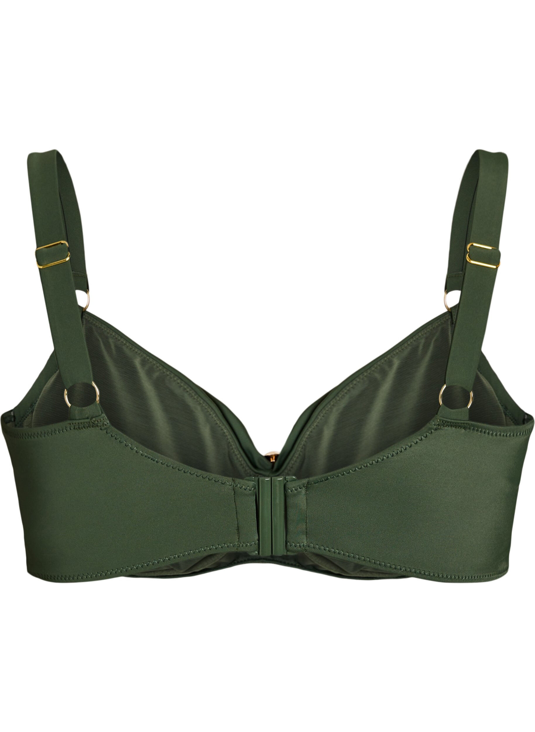 Zizzifashion Bikini bra with underwire and gold-coloured detail, Green, Packshot image number 1