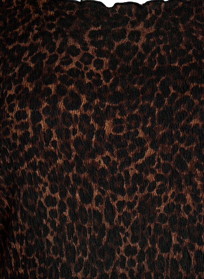 Textured midi dress with short sleeves, Brown, Packshot image number 2