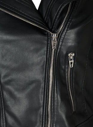 Short jacket in faux leather, Black, Packshot image number 2