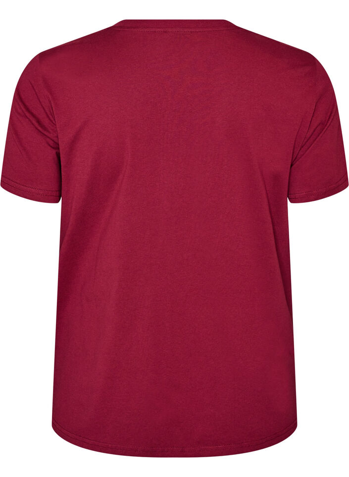 Basic cotton T-shirt with round neck, Red, Packshot image number 1