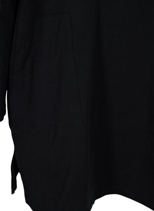Cotton tunic with zip and pockets, Black, Packshot image number 3