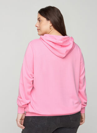 Sweatshirt with hood and pockets, Prism Pink, Model image number 1