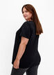 Cotton t-shirt with sequins, Black W. Face, Model image number 1