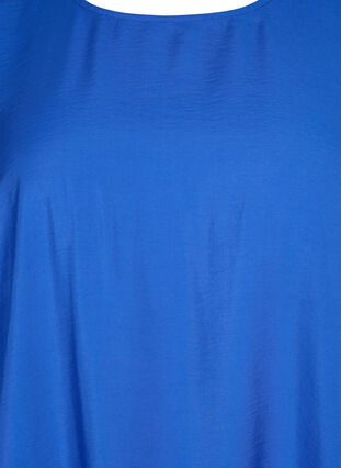 Blouse with half-length sleeves in viscose, Olympian Blue, Packshot image number 2