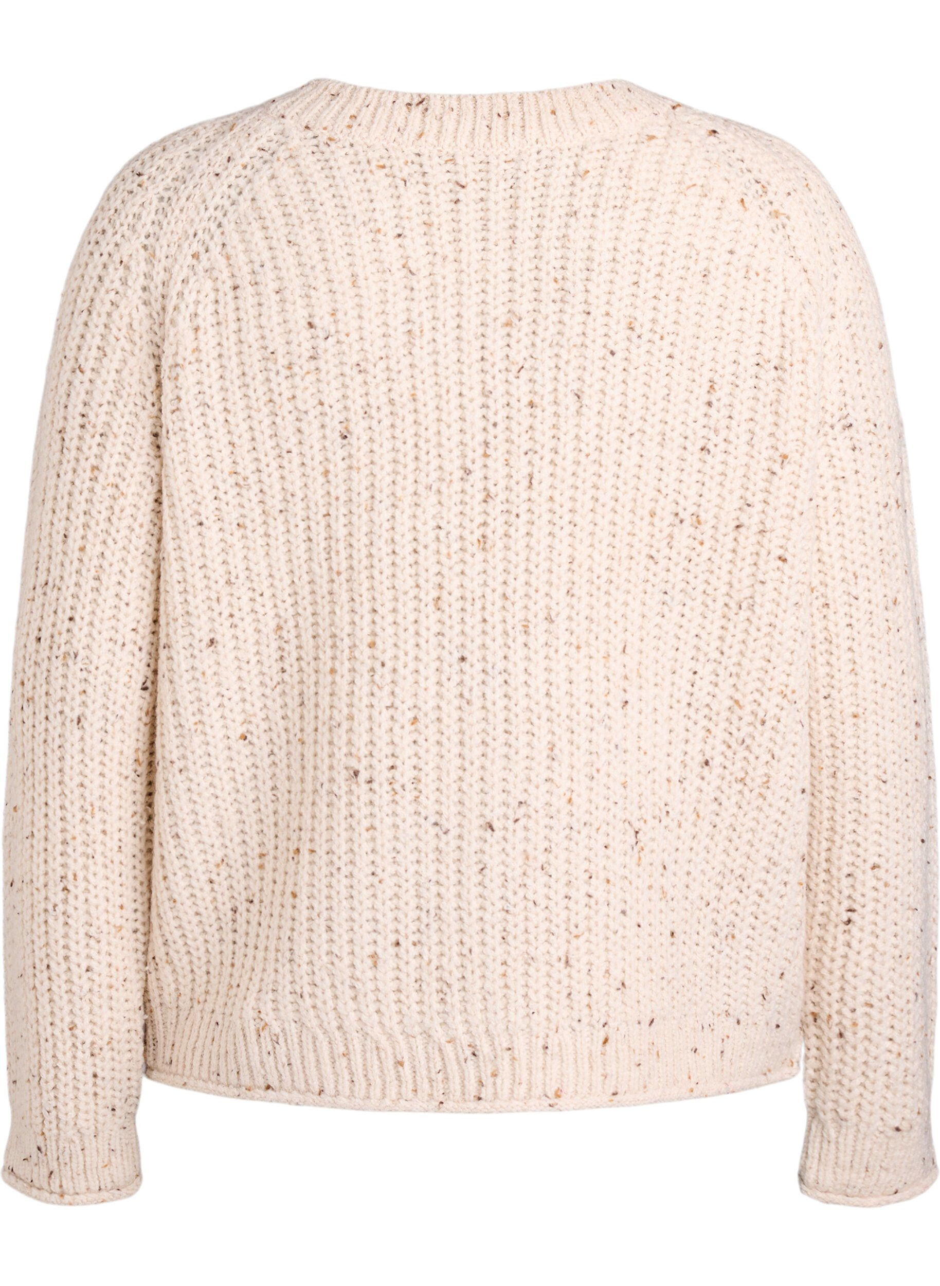 Zizzifashion Knit sweater with raglan sleeves, Beige, Packshot image number 1