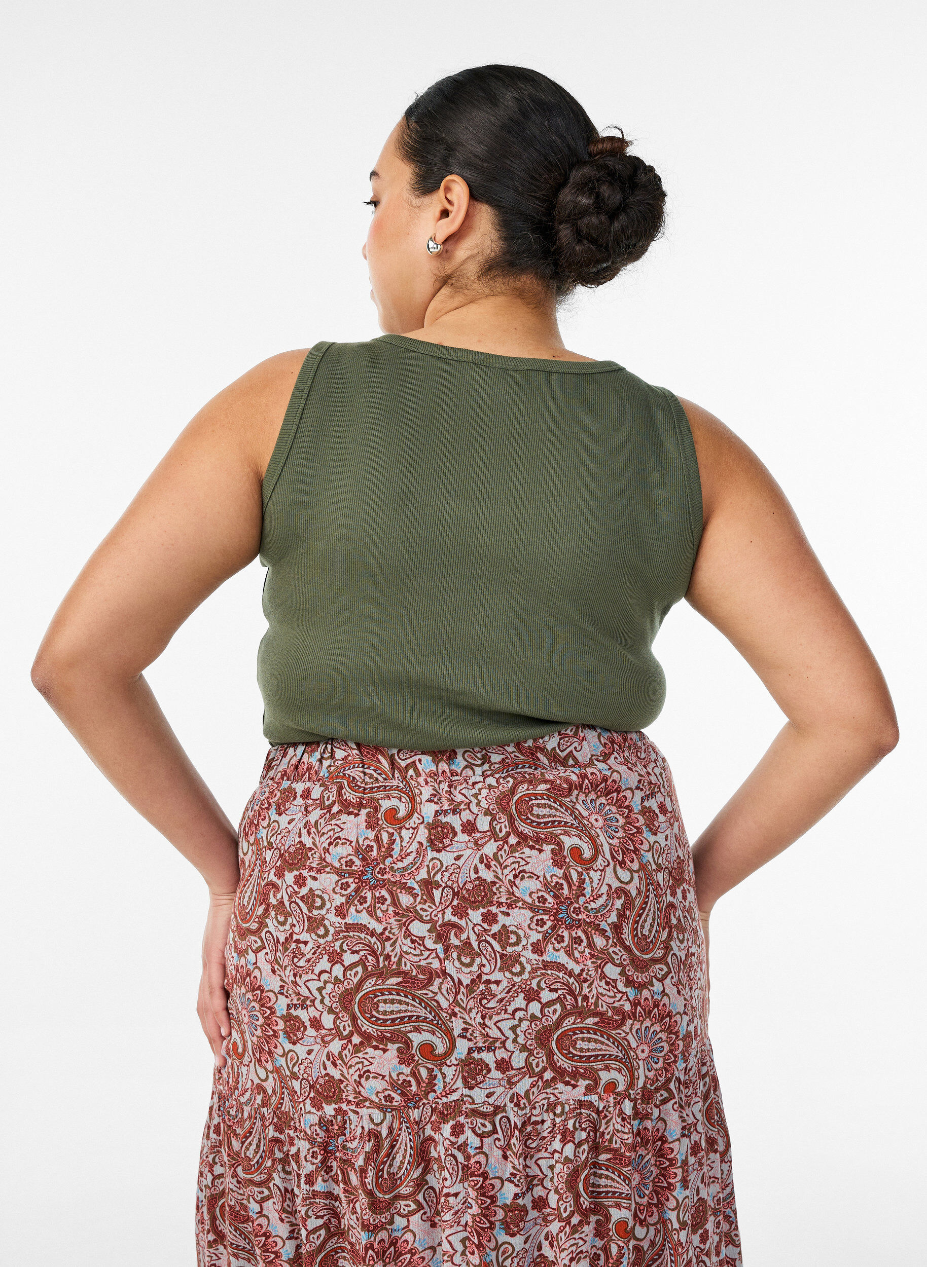 Zizzifashion Fitted top with motif, Green, Model image number 2