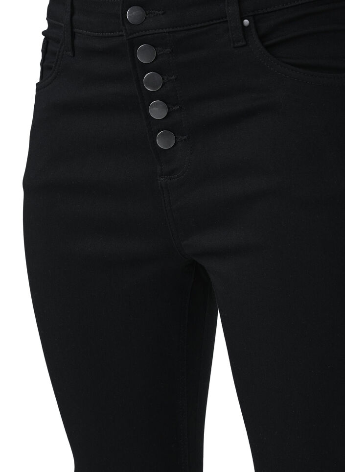 High-waisted Amy jeans with button closure, Black, Packshot image number 3