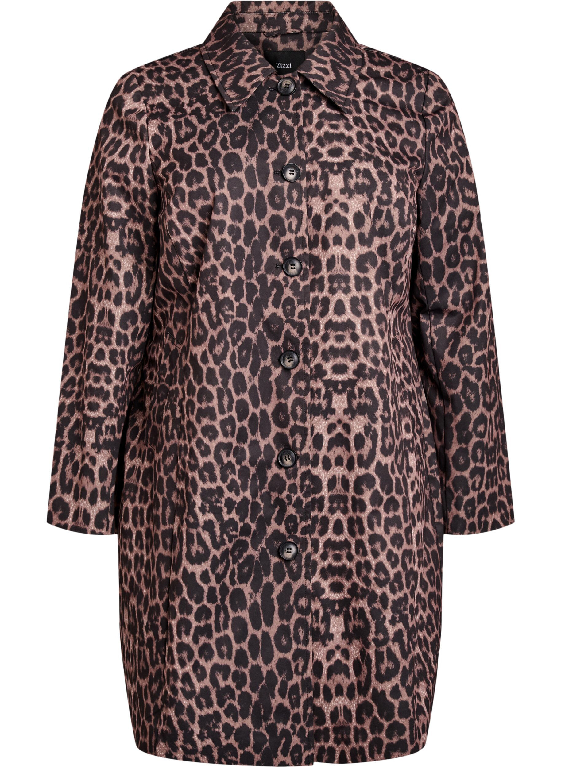 Zizzifashion Leopard print coat, Brown, Packshot image number 0