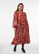 Viscose midi dress with paisley print, Orange, Model image number 0