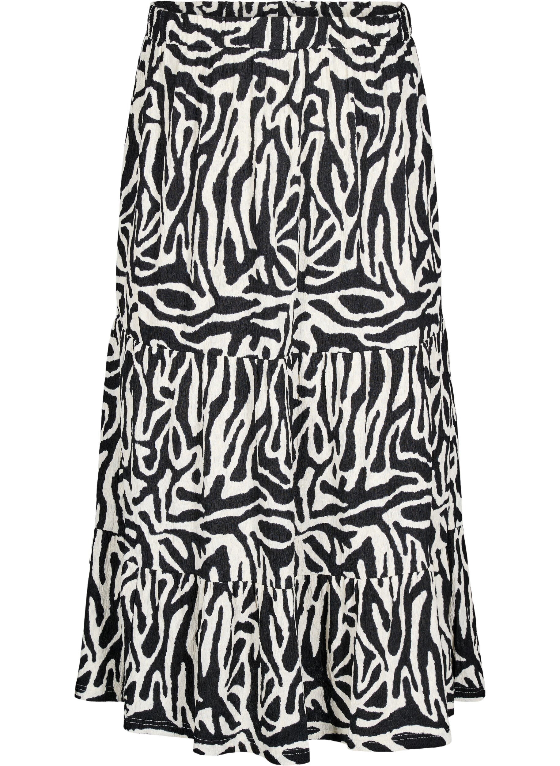 Long skirt with zebra print