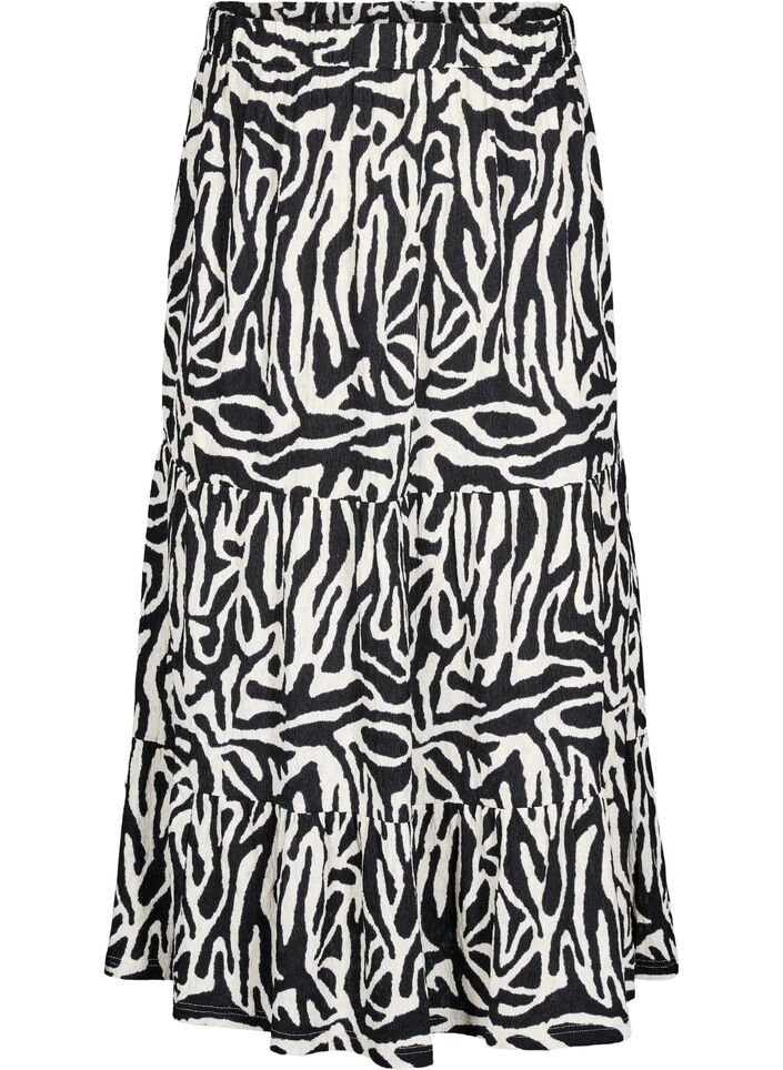 Long skirt with zebra print, Black w. White Zebra, Packshot image number 0