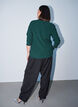 Textured blouse with wavy edges, Green, Model image number 2