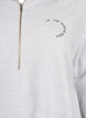Sweatshirt with short zipper and high neck, Grey, Packshot image number 2