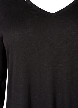 A-shape training t-shirt with long sleeves, Black, Packshot image number 2