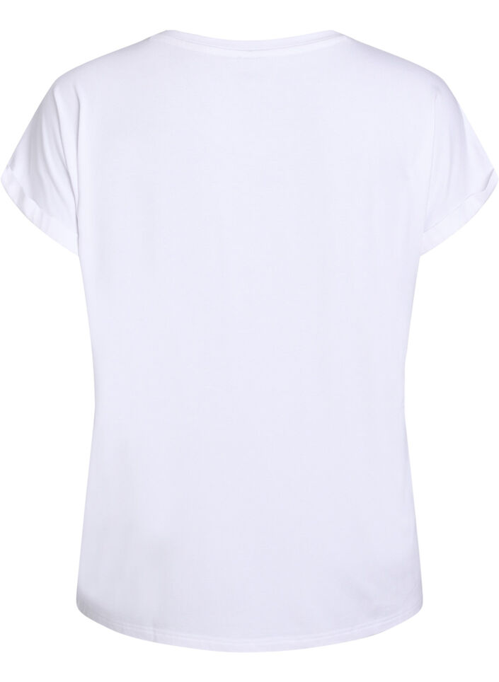 Loose t-shirt with round neck, White, Packshot image number 1