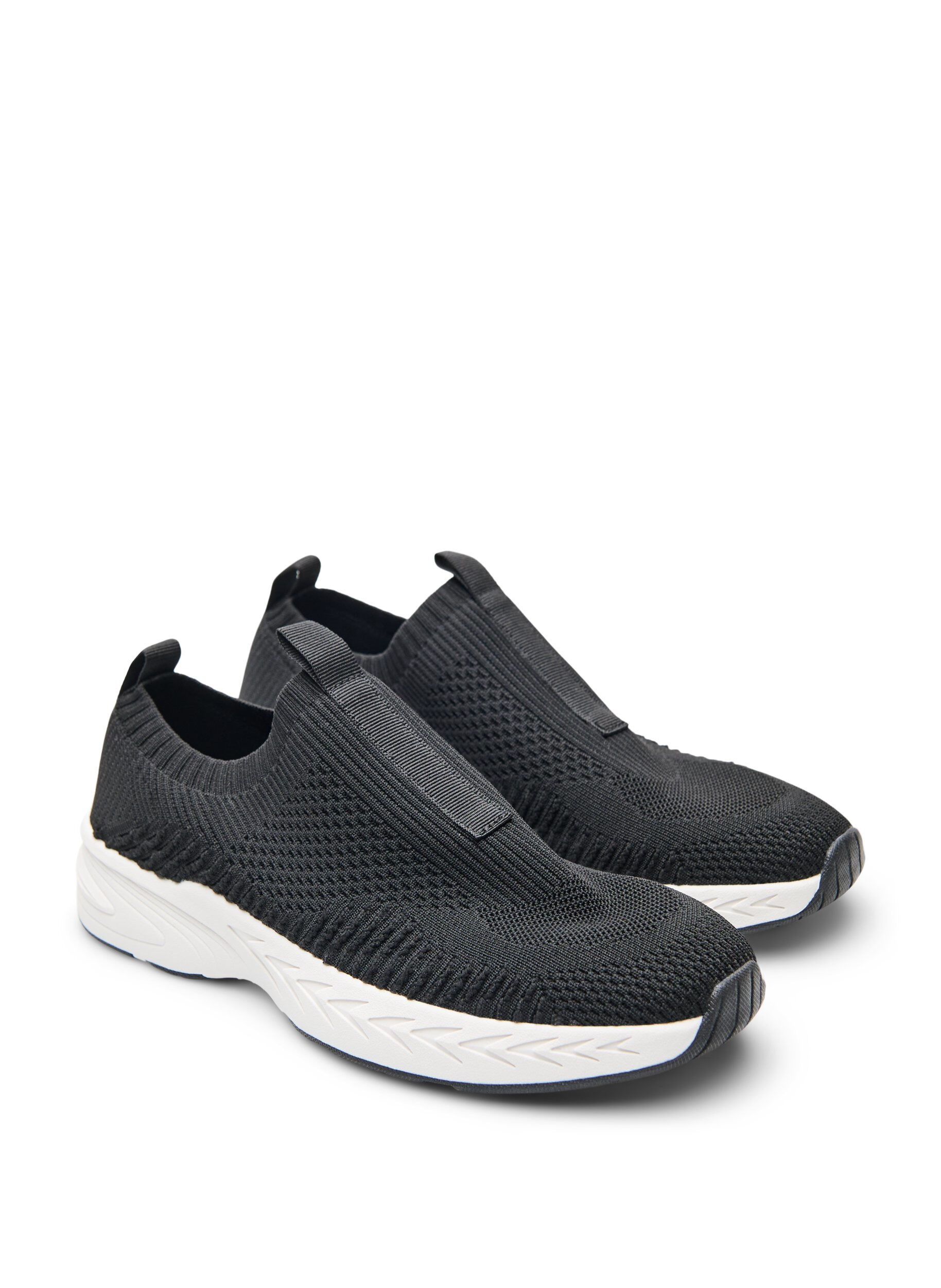 Zizzifashion Sneakers in stretchy knit material, Black, Packshot image number 1
