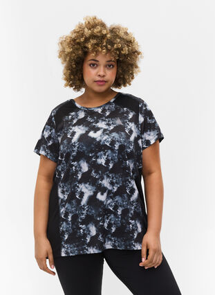 Sports shirt with print and short sleeves, Shadow Print, Model image number 0