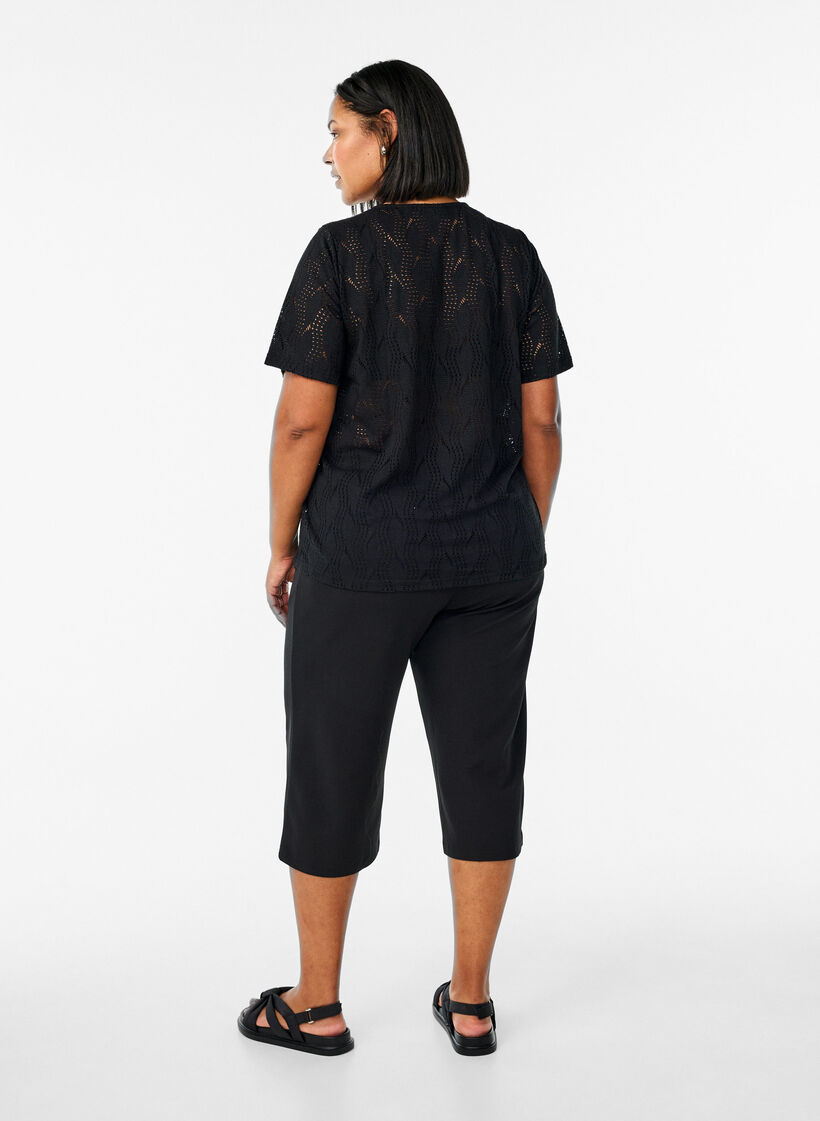 High-waisted knickers with a loose fit, Black, Model image number 2