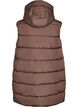Long vest with hood and pockets, Brown, Packshot image number 1