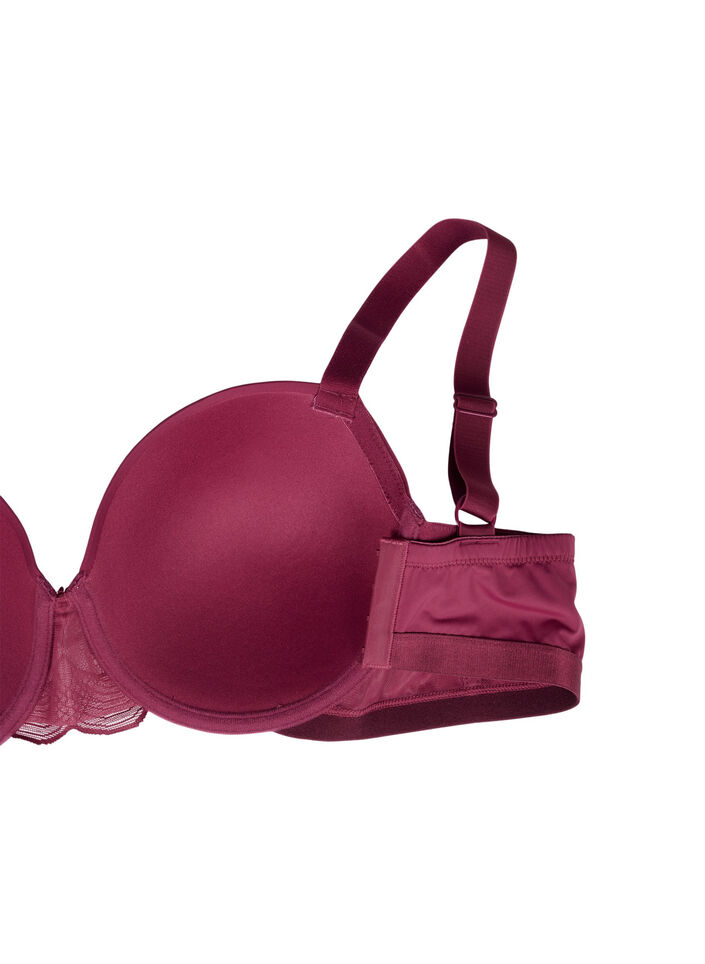 Moulded bra with mesh, Red, Packshot image number 3