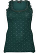 Top with print and lace edge, Green, Packshot image number 0