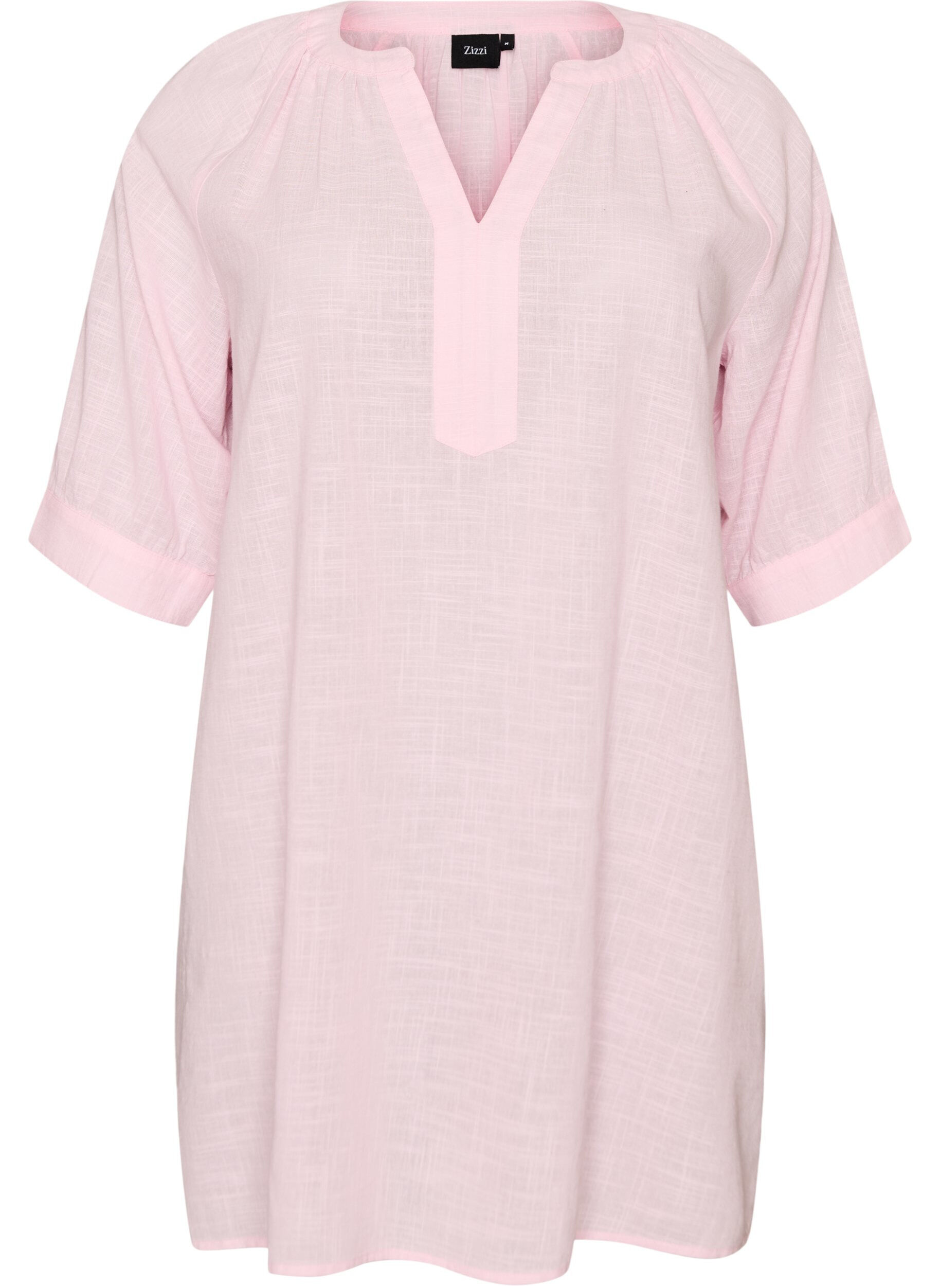 Cotton tunic with a V-neck