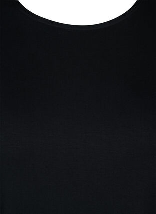 Short-sleeved viscose tunic with asymmetrical hem, Black, Packshot image number 2