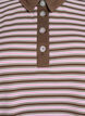Striped polo shirt with short sleeves and buttons, Brown, Packshot image number 2