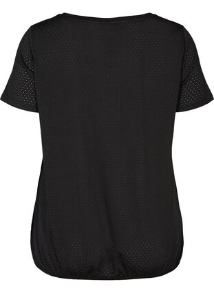 Short-sleeved textured t-shirt, Black, Packshot image number 1