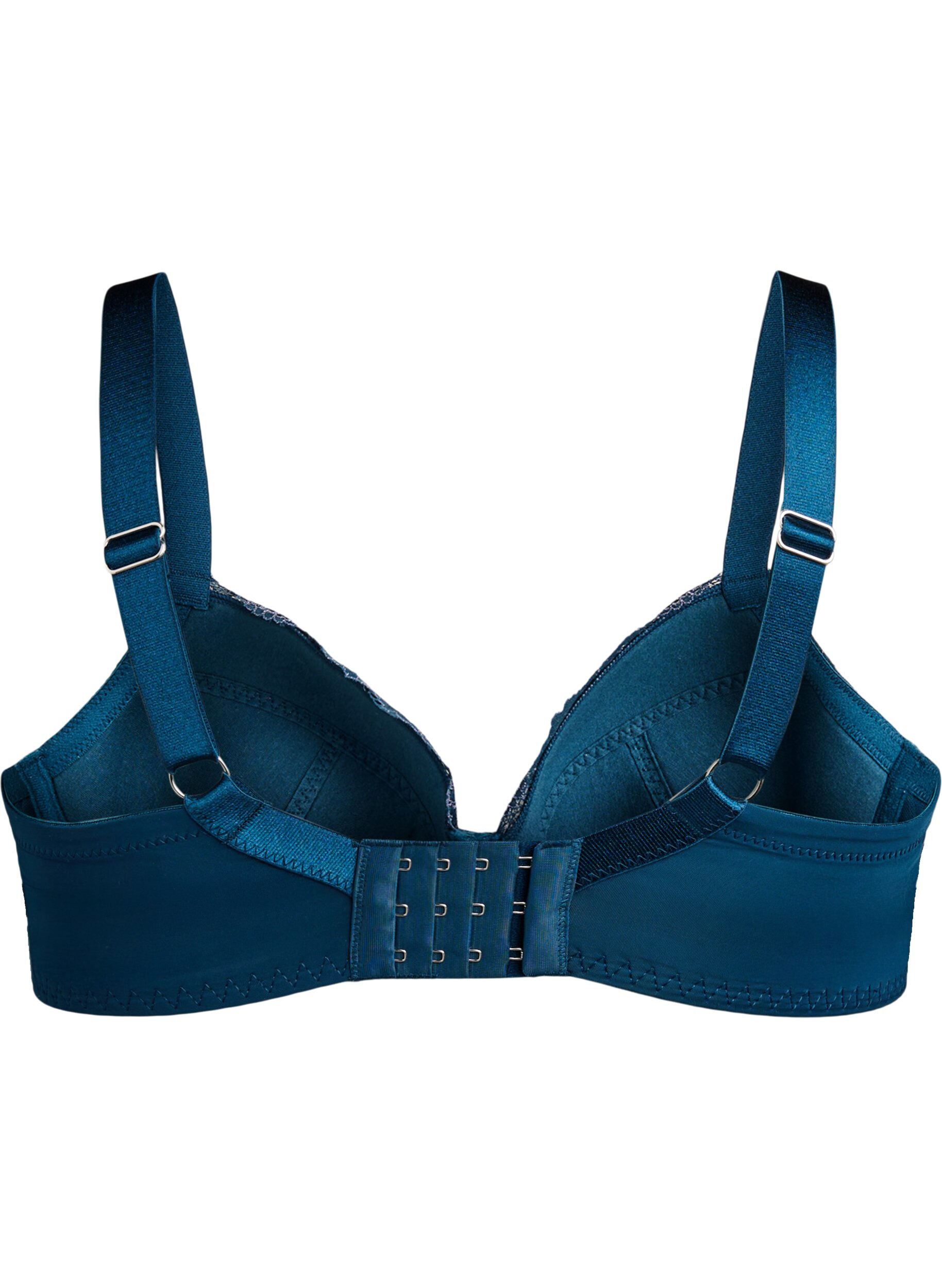 Zizzifashion Underwire bra with lace and padded cups, Blue, Packshot image number 1