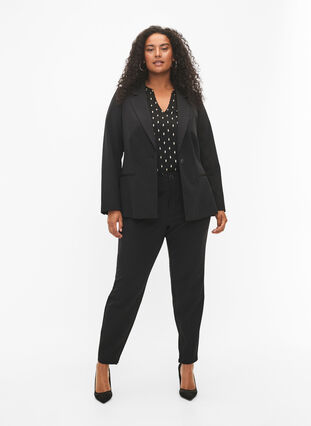 Blazer with a single button closure, Black, Model image number 2