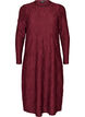Midi dress with a wavy texture and long sleeves, Red, Packshot image number 0