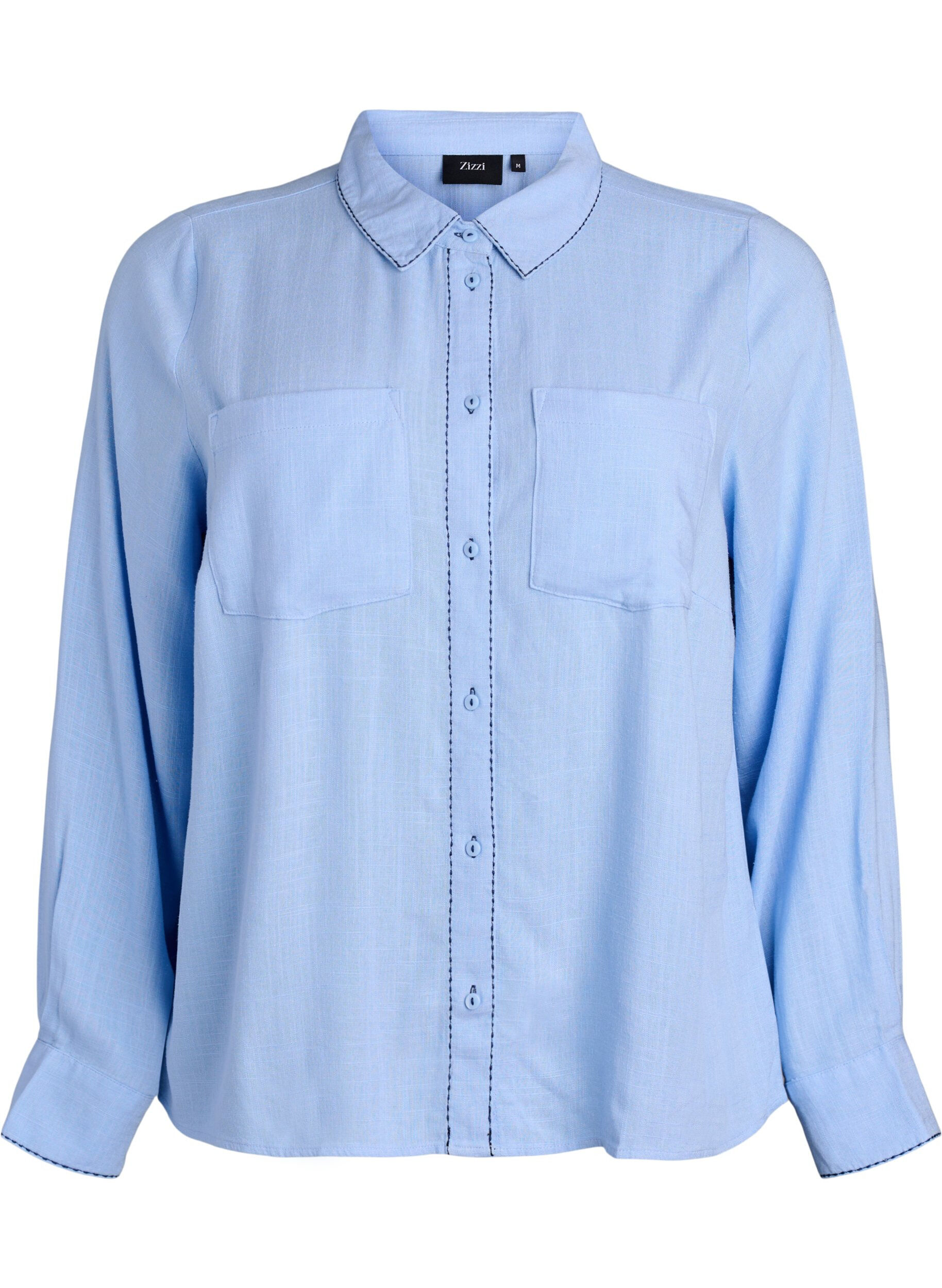 Shirt with contrast stitching and chest pockets