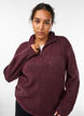 Knitted sweater with high neck and zipper, Red, Model image number 3
