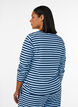 Long-sleeved night top in ribbed jersey with stripes, Blue, Model image number 2