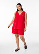 Sleeveless top with wrinkle details, Red, Model image number 1