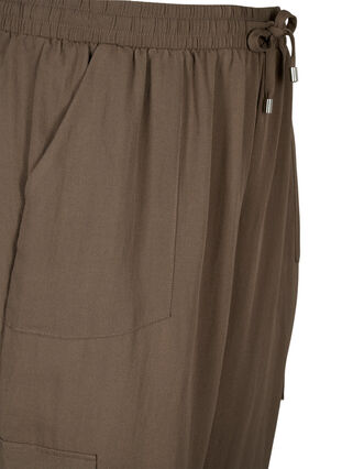 Loose cargo trousers in viscose, Chocolate Chip, Packshot image number 2