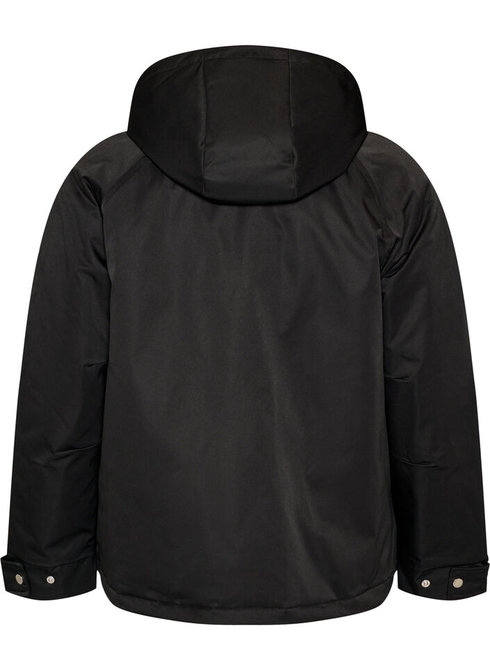 Padded parka with a detachable hood, Black, Packshot image number 1