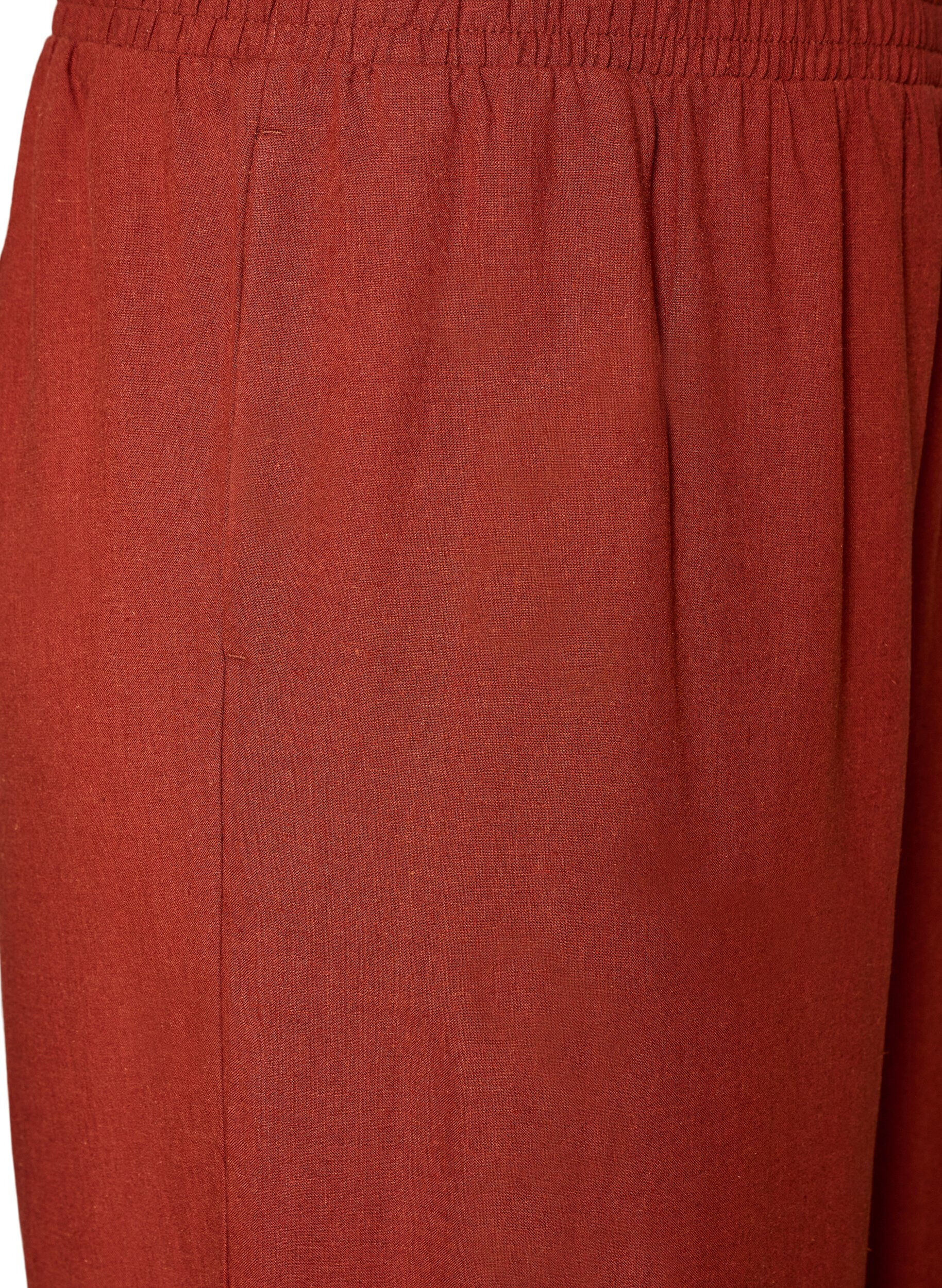 Zizzifashion Wide-leg linen and viscose trousers, Red, Packshot image number 2