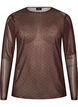 Mesh blouse with print, Brown, Packshot image number 0