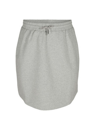 Mottled skirt with drawstring, Light Grey Melange, Packshot image number 0