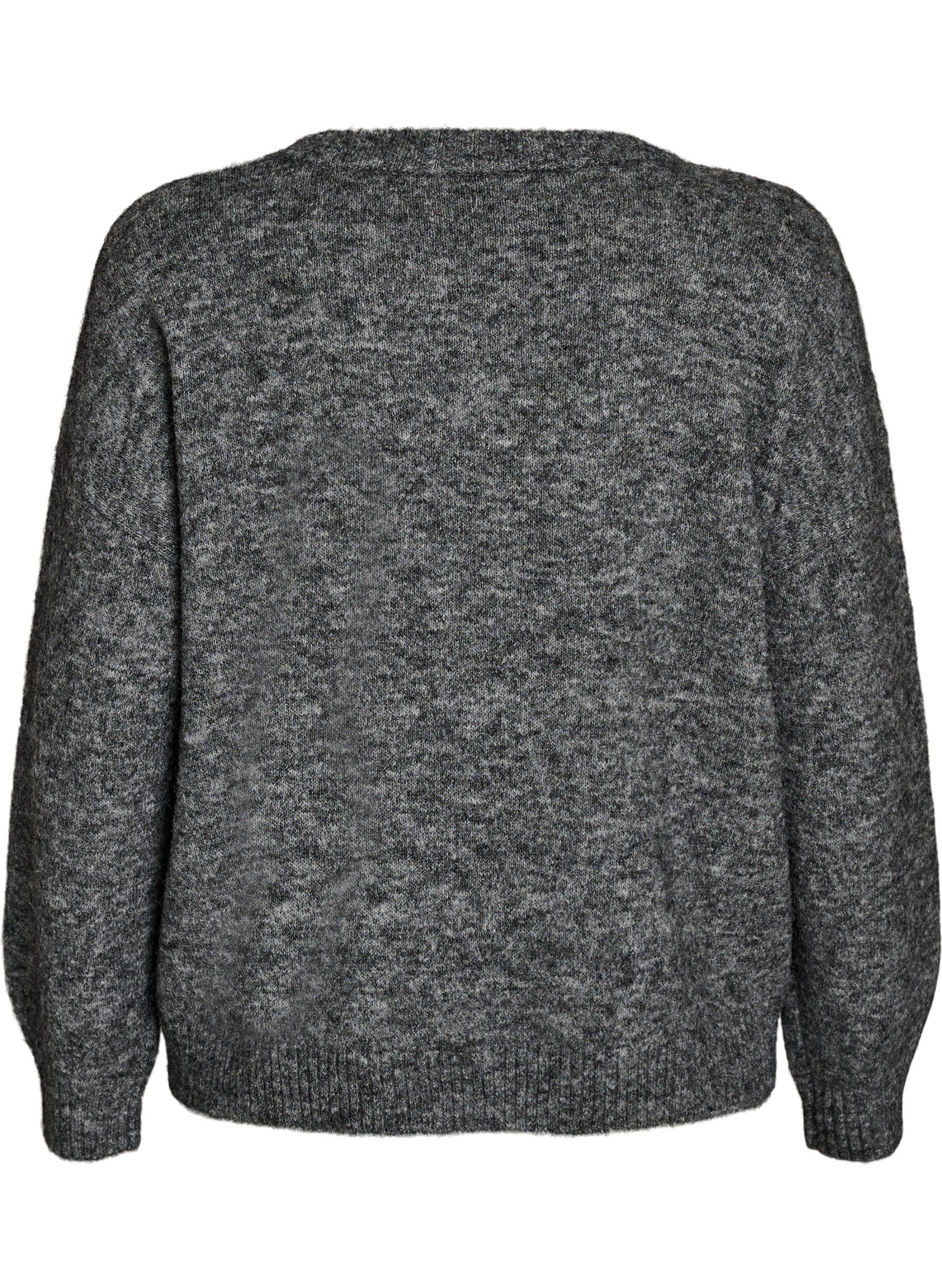 ZizzifashionJumper with flower appliqu&eacute;, Grey, Packshot image number 1