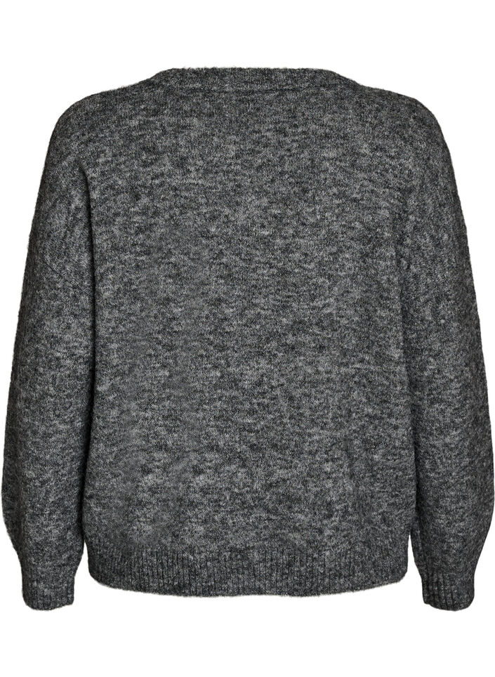 Jumper with flower appliqu&eacute;, Grey, Packshot image number 1