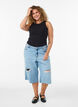 Cotton ribbed top with high neck, Black, Model image number 1