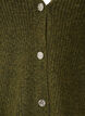 Cardigan with V-neck and ribbed texture, Green, Packshot image number 2
