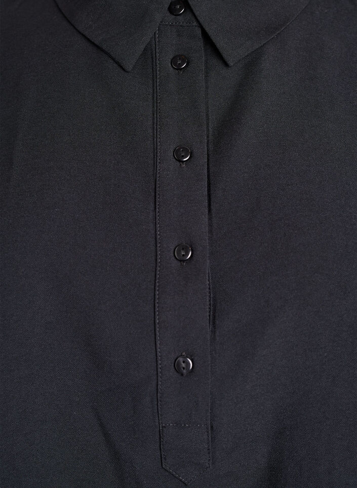 Shirt blouse with button detail at the back, Black, Packshot image number 2