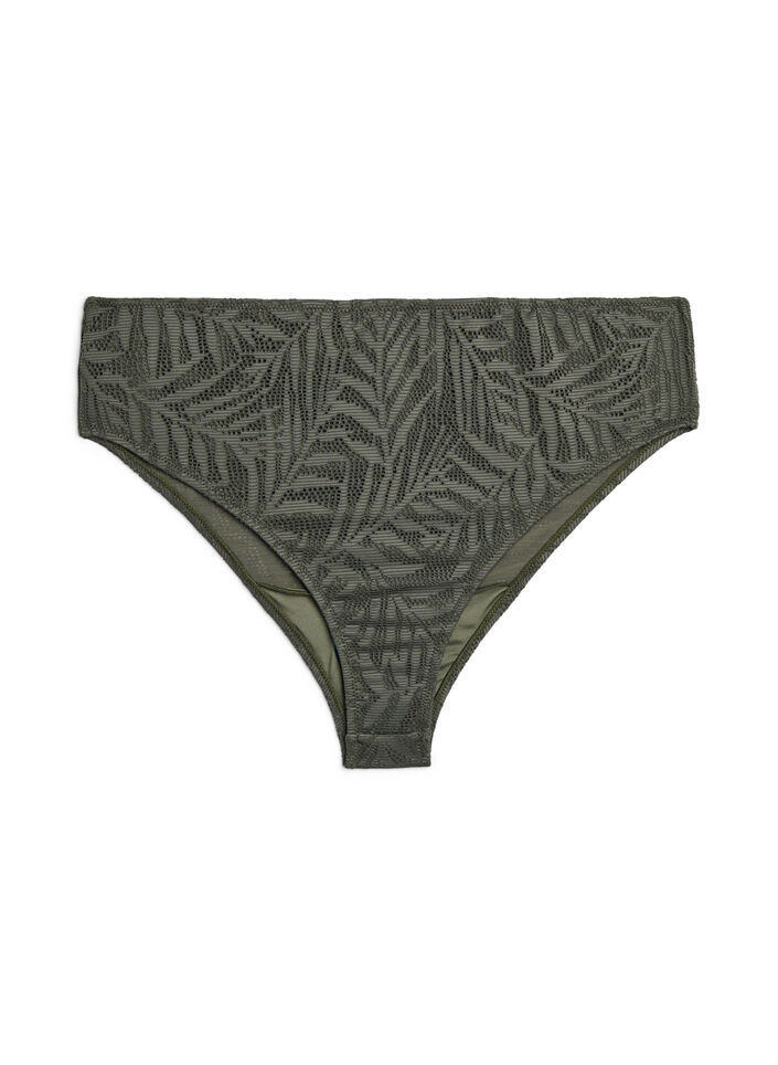 Brazilian bikini briefs in structured mesh, Green, Packshot image number 0