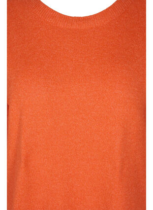 Mottled knitted top with 3/4-length sleeves, Scarlet Ibis, Packshot image number 2